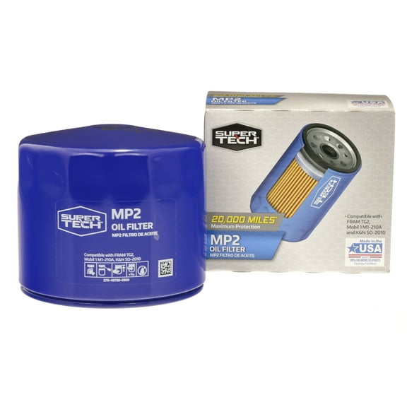 SuperTech Maximum Performance 20,000 mile Replacement Synthetic Oil Filter, MP2, for Chrysler, Dodge, Ford and Mazda