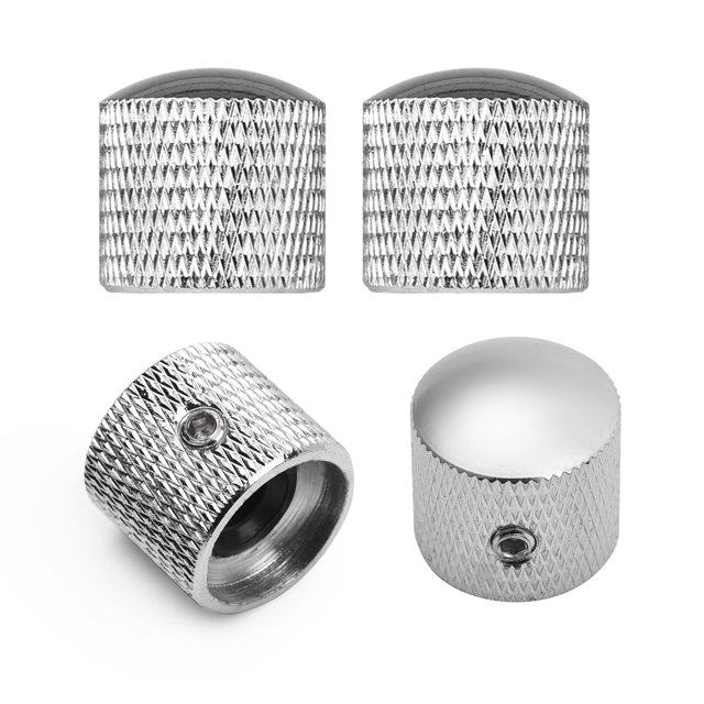 4pcs Metal Volume Tone Control Knob Dome Knob Set with Inner Hexagon Spanner for Electric Guitar Bass