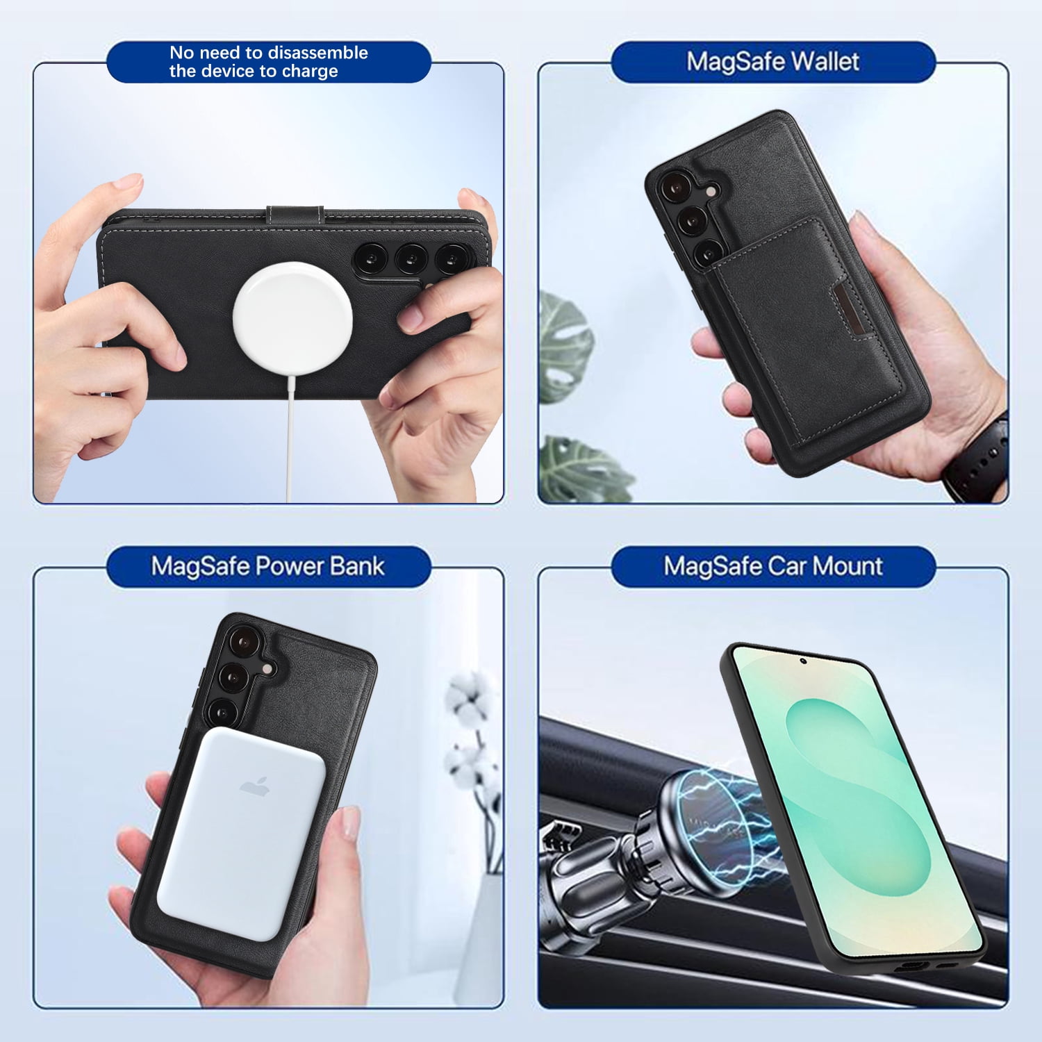 Dteck for Samsung Galaxy S25 Plus Case Detachable Wallet Case with Card Holder, 3 in 1 PU Leather Flip Folio with RFID Blocking Stand Shockproof Phone Cover 6.7",Black
