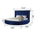 thumbnail image 4 of Galaxy Home Furnishings Hazel Queen Size Tufted Storage Bed made with Wood in Blue, 4 of 5