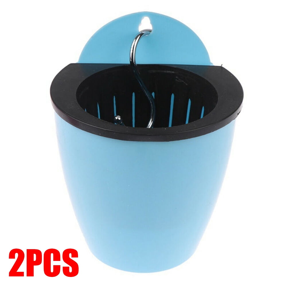 Self Watering Plant Flower Pot Wall Hanging Round Plastic Planter Basket Garden Walmart Com Walmart Com