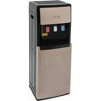 Convenient Bottom Loading Water Hot Cold & Cool Dispenser, 110V Hot and Cold Water Dispenser, Floor Standing Water Coolers with Protection System for Offices, Homes, Gyms, Champagne Gold Color