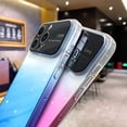 thumbnail image 4 of for Phone 14 Pro Max Case Gradient Crystal Case, Wide Lens Camera Protection Clear Back Cover with Screen Protector Shockproof Cover for Girls Women -Blue, 4 of 11