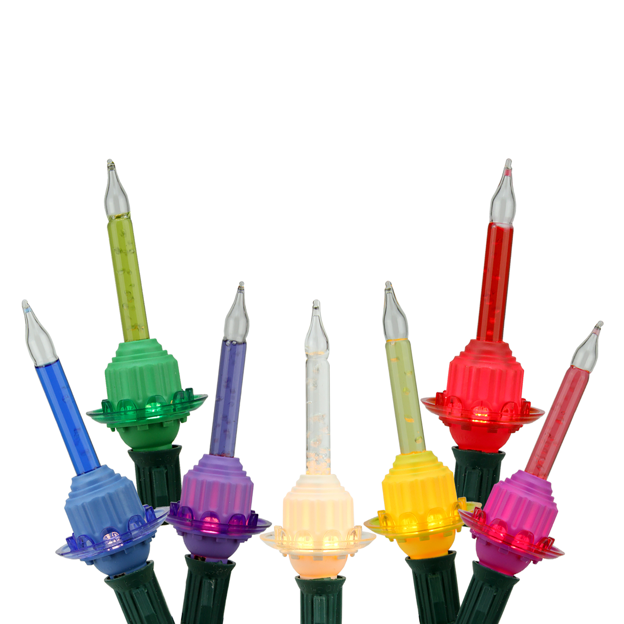 Set of 7 Christopher Radko Bubble Brite MultiColor Christmas Bubble