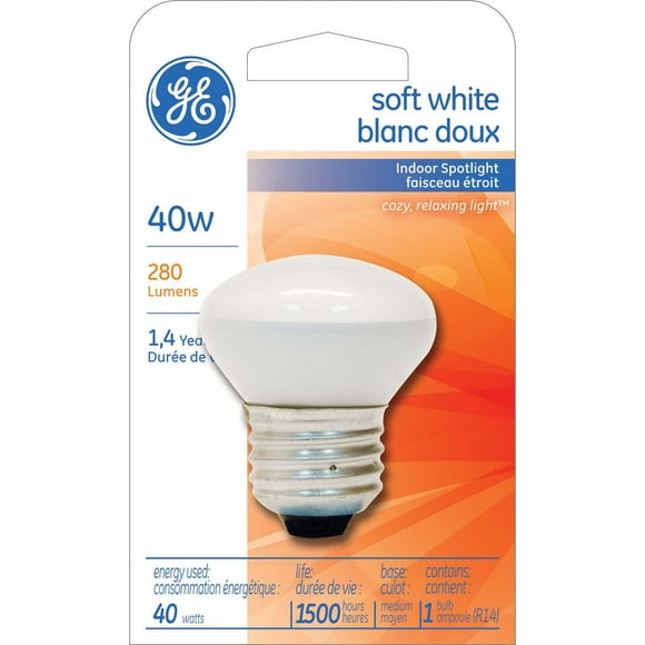 GE Lighting Canada Soft White 40 Watts R14 Bulb - Pack of 1