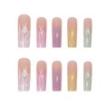 thumbnail image 5 of Fofosbeauty 24pcs Press on False Nails Tips, Coffin Fake Nails, Coffin Flaming Rainbow, 5 of 7