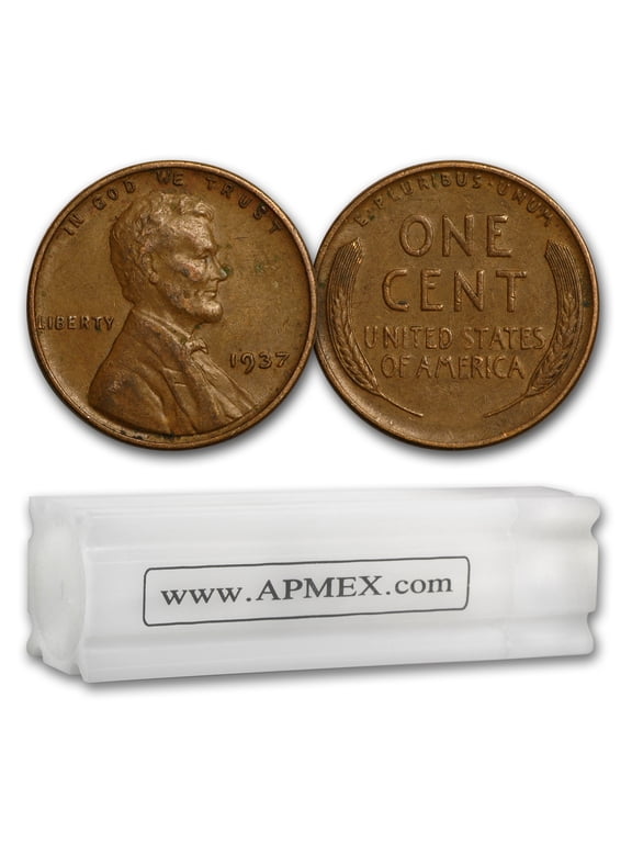 Collectible 1930-1939 Wheat Cent 50-Coin Roll Avg Circ