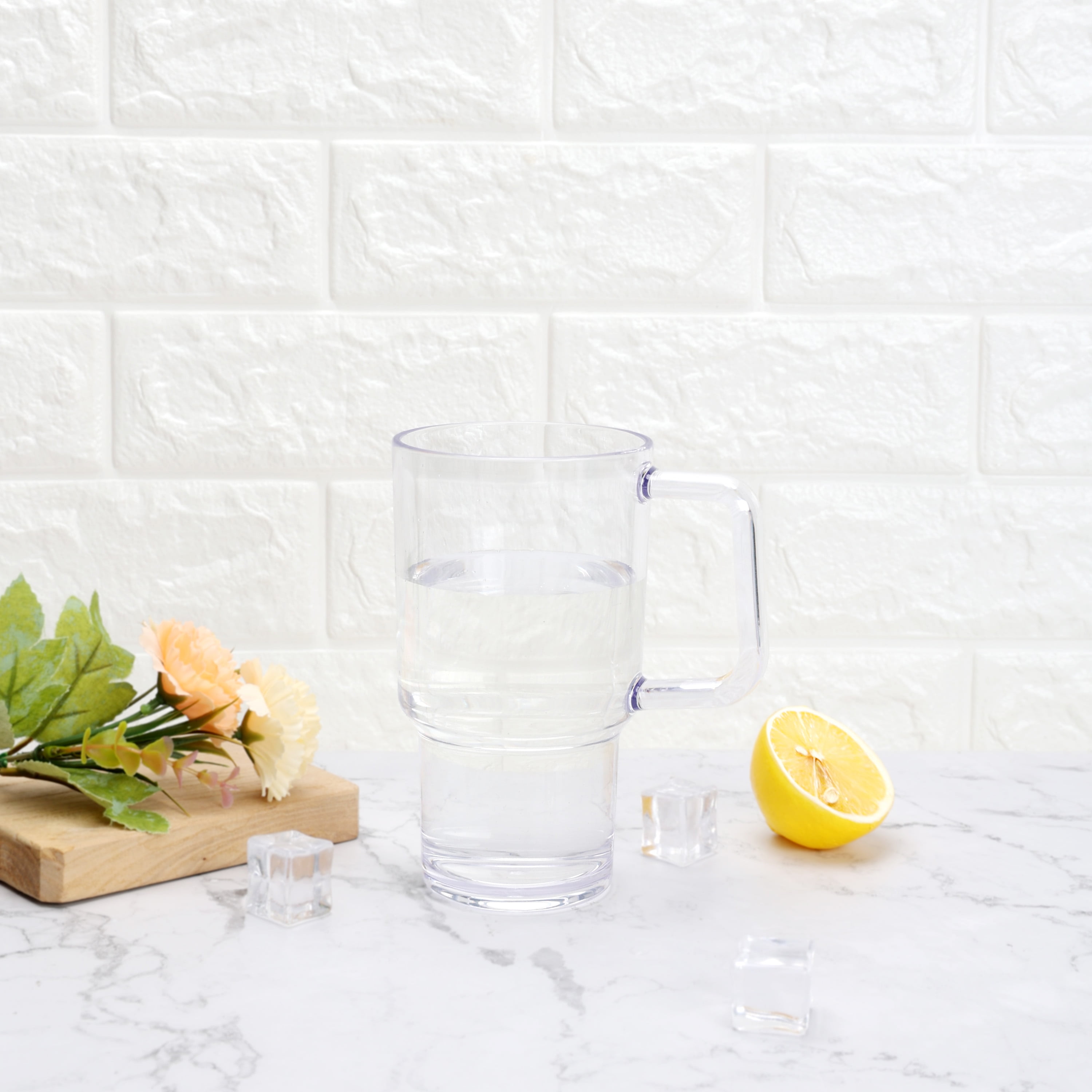 Mainstays 21-Ounce Acrylic Tumbler with Handle, Clear