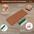 thumbnail image 2 of Leather Strop Kit for Knife Sharpening - Knife Strop Block 20x7.5 cm - Stropping Leather Kit LS2P11 with Green-Gray & White Polishing Compound - Knives Sharpener and Buffing Compounds, 2 of 6