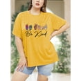 thumbnail image 2 of XCHQRTI Be Kind Womens T-Shirt Plus Size Graphic Tees Casual Loose Fit Tee Top, 2 of 7