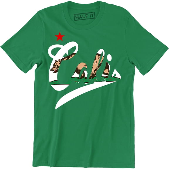 Cali Life Brown Grizzly Bear California Men's Gift CA State T-Shirt