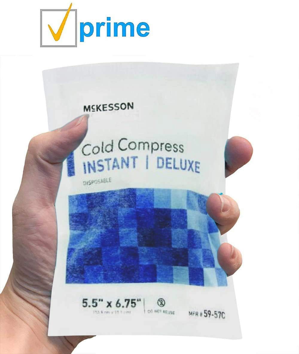 Instant Disposable Cold Packs, Soft Cloth First Aid Compress, 24 Count, 5.5 x 6.75 in