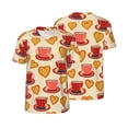 thumbnail image 3 of Daiia Cups of Tea Mens Baseball Jersey Button Down Shirts Short Sleeve Sports Uniforms-X-Large, 3 of 9