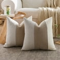 thumbnail image 7 of HonorHut Striped Textured Pillowcase Decorative Splicing Throw Pillow Covers Non-Slip Pillow Covers Boho Farmhouse Cushion cover Grey 18x18Inch 2 Piece Grey, 7 of 7