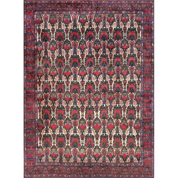 Pasargad Home Antique Azerbaijan Hand-Knotted Wool Area Rug 8'7" X 11'8"