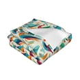 thumbnail image 3 of XMXT Throw Blanket, Colorful Bird Print Machine Washable Blankets for Sofa, 40 x 30 inches Green, 3 of 9