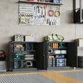thumbnail image 6 of AUHUP 35" Metal Cabinet with Locking Doors and 2 Adjustable Shelves, Black Garage Storage Cabinet for Warehouse, Basement, Home Office, Tool File Storage Utility Cabinets, 6 of 7