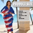 thumbnail image 7 of Xixirimido Patriotic American Flag Print Women Kaftan Dresses Plus Size Swimsuit Coverup Batwing Sleeve Summer Bathing Suit Caftan Loungewear Beach Cover Up, 7 of 7