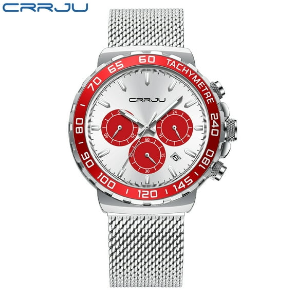 Crrju 2300 New Men's Watch Water Ghost Green Watch Multi-Functional Three Eyes and Six Needles Sports Men
