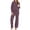 Purple, variant on Winter Pajama for Women Sweater Set Ladies Crewneck Tops and Long Pants Warm 2 Piece Loungewear