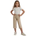 thumbnail image 6 of Fengactive Little Girls Straight Leg Dress Capri Pants High Waisted Office Work Pants Capris for Girls with Pockets, 6 of 9