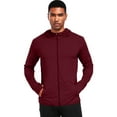 thumbnail image 6 of NELEUS Mens UPF 50+ Hooded Athletic Jackets for Fishing Hiking High Collar Full Zipper with Thumb Holes and Pockets,Wine Red,US Size XL, 6 of 8
