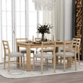 thumbnail image 4 of Harper & Bright Designs 7 Piece Extendable Dining Table Set for 6 Wooden Mutifunctional Dining Table with 12” Leaf and 2 Drawers, 6 Dining Chairs with Soft Cushion, Natural Wood Wash, 4 of 20