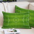 thumbnail image 2 of Soccer Field Throw Pillow Cover 20 x 26 Inch Decorative Pillow Cover Green Birdseye View Athletic Sporty Lumbar Pillowcase Seasonal Rectangle Cushion Case for Couch Sofa Bed Living Room, 2 of 9