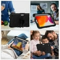 thumbnail image 6 of Allytech iPad Mini 6th Gen Case 2021, Cover for iPad Mini 6 8.3", Built-in Pencil Holder Kidsproof Sturdy Stand Shoulder Strap Non-Slip Linging Silicone Anti-Scratch Case for A2567/A2568/A2569, Black, 6 of 8