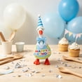 thumbnail image 3 of RUINIXCW 7 Inch Birthday Desk Goose Outfits Desktop Duck Outfit Mini Porch Goose Outfit for Desk Goose Figurine Felt Desk Goose Clothes Hat Bowtie Set (No Goose), 3 of 8