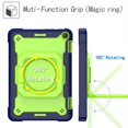 thumbnail image 2 of ELEHOLD Rugged Heavy Duty Case for Kindle Fire HD 8/ Fire HD 8 Plus (12th Gen 2022 Release), Kids Friendly 360° Rotating Kickstand Handle Grip Shoulder Strap Shockproof Case,Navy/Green, 2 of 8