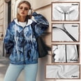 thumbnail image 6 of Uorisanigo Blue Wolf Hoodie Oversized Sweatshirt Size XS Lightweight Fashion Long Sleeve Zip Hoodies Long Sleeve Polyester Fall Fashion Outfits, 6 of 7