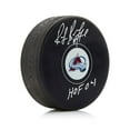 thumbnail image 1 of Ray Bourque Signée Colorado Puck avec Note Dehof, 1 of 2