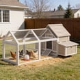 thumbnail image 3 of PETSCOSSET 83"L Large Chicken Coop and Run, Hen House with 4 Nesting Boxes Removable Tray and Ramp, 3 of 10