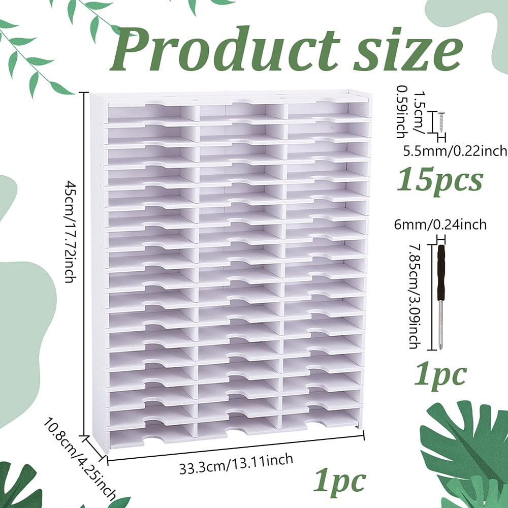 Ink Pad Storage Rack 51 Grids Inkpad Storage Box White Stamp Pads Organizer Holder 17.5"x13.77"x3.03"