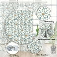 thumbnail image 3 of White Boho Abstract Floral Shower Curtain, Cute Vintage Retro Botanical Daisy Girl Kids Bathroom Decor Shower Curtain, Modern Geometric Aesthetic Flower Fabric Shower Curtain Set with Hooks, 72X72in, 3 of 6