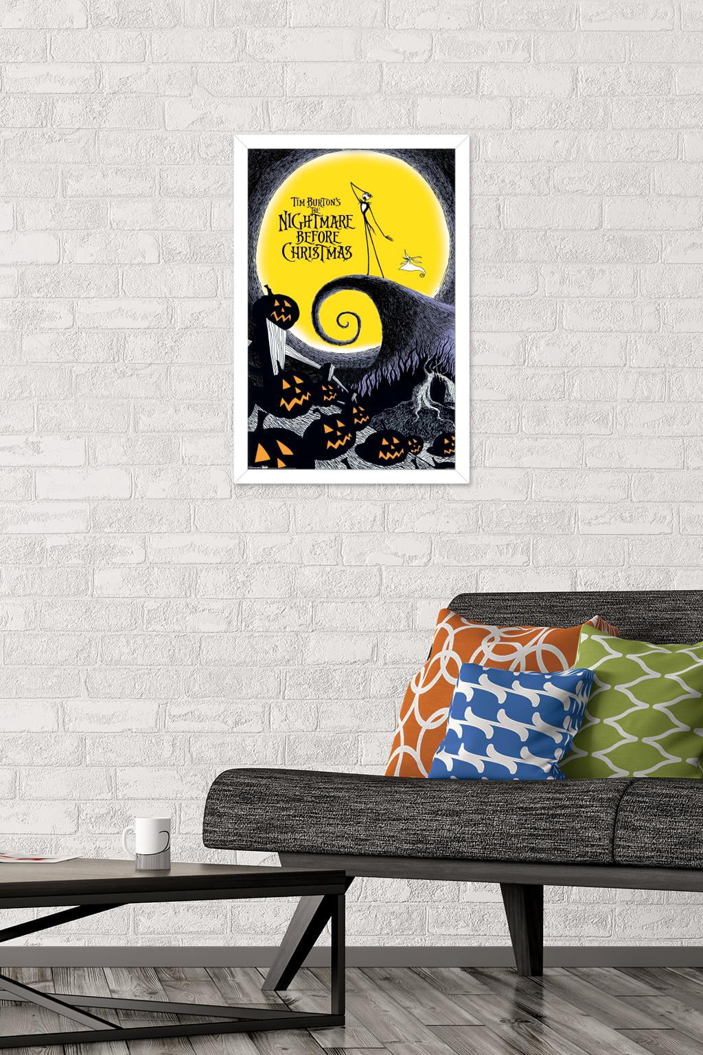 Disney Tim Burton's The Nightmare Before Christmas Wall Poster, 14.725" x 22.375" Framed