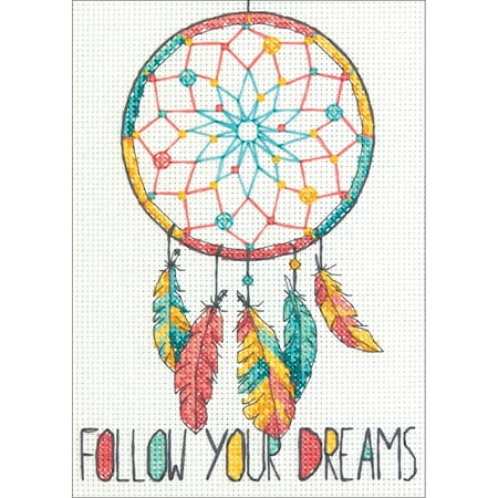 UPC: 0088677651589 | Dimensions Mini Counted Cross Stitch Kit 5 X7 -Dreamcatcher (14 Count)