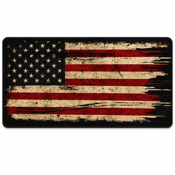 PLERISE 35.4 x 15.7 inch Gaming Mouse Pad, Non Slip Waterproof Rubber Base with Stitched Edges for Office Desk, Flag, 1 Pack