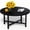 23.6"d Round Black, variant on Small Coffee Table, Low Table with Solid Wood Legs, 23.6" Mini Oval Accent Table Side End Table, Floor Table Desk for Sitting on The Floor, Coffee Tea Table for Living Room, Dorm, Apartment, Natural
