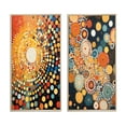 thumbnail image 2 of Designart "Amber Tinged Circular Dot Aboriginal Art I" Transitional Framed Wall Art Set Of 2 - Abstract Yellow Frame Gallery Set For Office Decor, 2 of 6