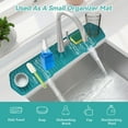 thumbnail image 5 of HonorHut Kitchen Faucet Mat Foldable Draining Sink Splash Guard Silicone Faucet Water Catcher Mat Strapless Slope Faucet Pad with 2 Drain Ports Dark Green, 5 of 7