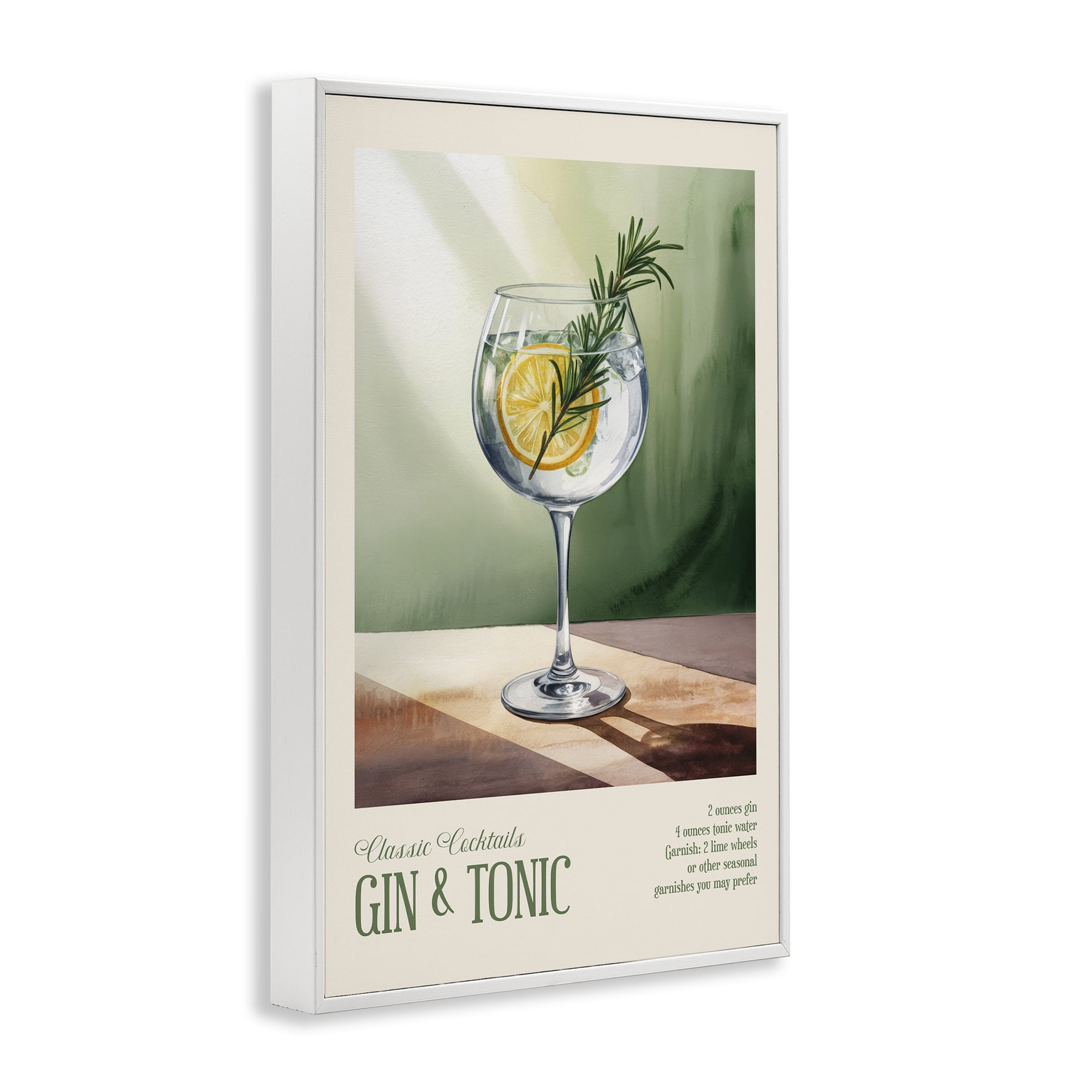 Stupell Industries Gin & Tonic Sun Rays White Framed Giclee Art, design by Andreas Magnusson