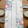 thumbnail image 5 of Table Runners 72 Inches Long Dress Scarves, Gnomes Easter Farmhouse Kitchen Table Runner, Coffee Tablerunners, Colorful Spring Floral Weeping Eggs Wooden 16x72 Inch, 5 of 9