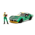 thumbnail image 2 of 1969 Chevrolet Corvette Stingray ZL1 Green Metallic with Yellow Stripes and Cammy Diecast Figure 1/24 Diecast Model Car by Jada, 2 of 11