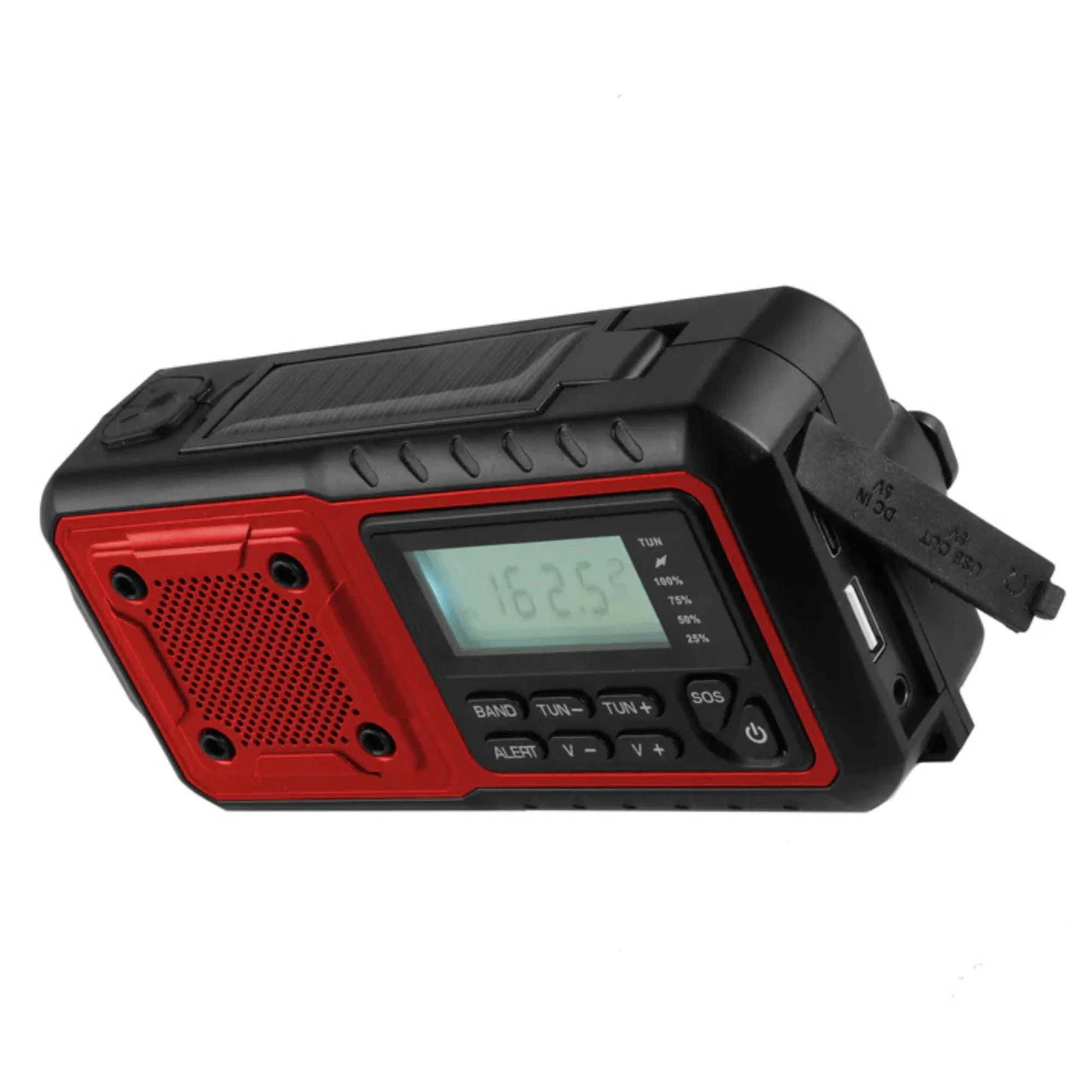 Multifunctional radio, multi-power emergency radio and NOAA, with built-in rechargeable battery, solar panel and hand-crank, suitable for emergencies and outdoor use
