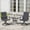 Black Table-Black Chair, variant on DIFY 3PCS Small Patio Dining Set,18" Square Metal Table and 2 Swivel Chairs,Black&Blue