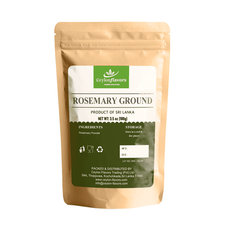 Ceylon Flavors Ground Rosemary Powder 3.5oz (100g) | Packed in a Stand Up Reselable Pouch