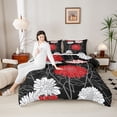 thumbnail image 4 of Castle Fairy Chic Floral Peony Full Size Comforter Sets,Vintage Flowers Bedding Sets, 4 of 8