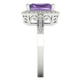 thumbnail image 3 of 2.78 ct Emerald Cut Simulated Alexandrite with Simulated Diamond Halo Accents 14K White Gold Womens Engagement Ring, 3 of 6